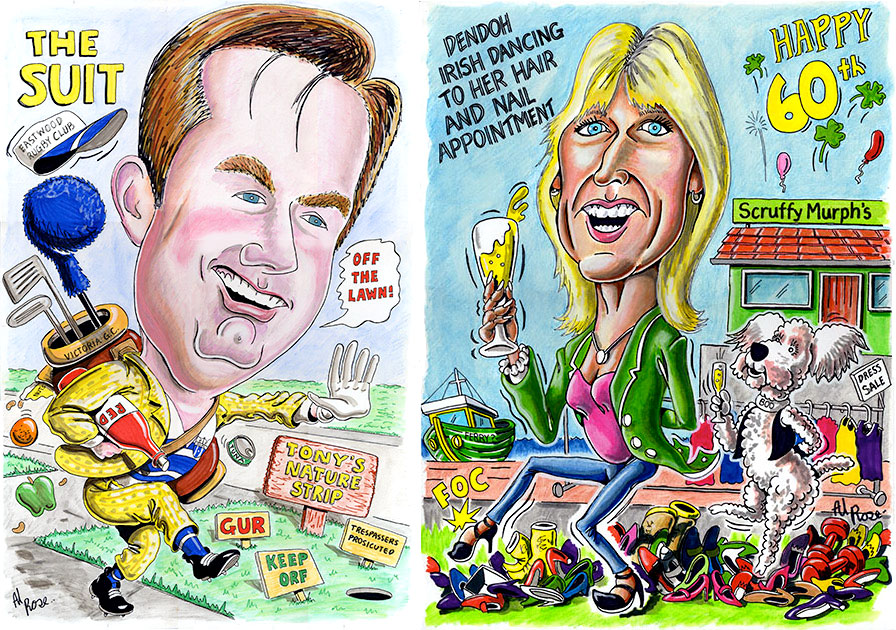 Caricature of Denise to match caricature of Tony