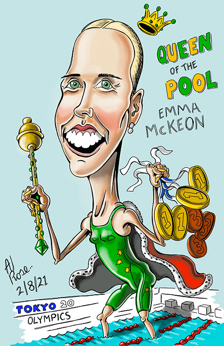 Emma McKeon - 2021 Tokyo Olympics Caricatures