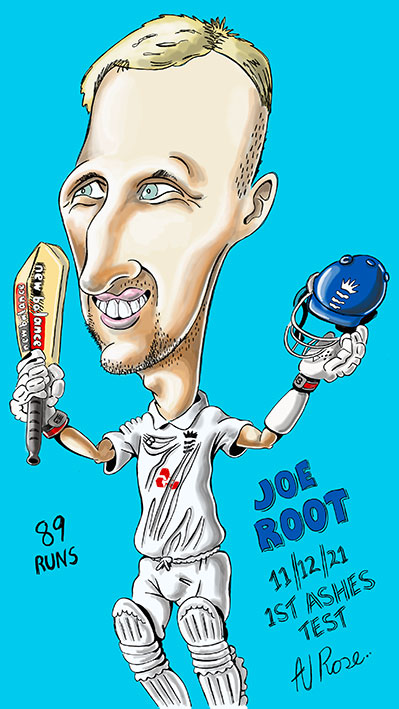 Joe Root full colour Caricature