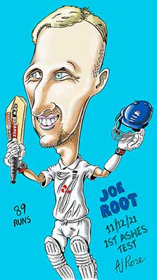 Joe Root full colour Caricature