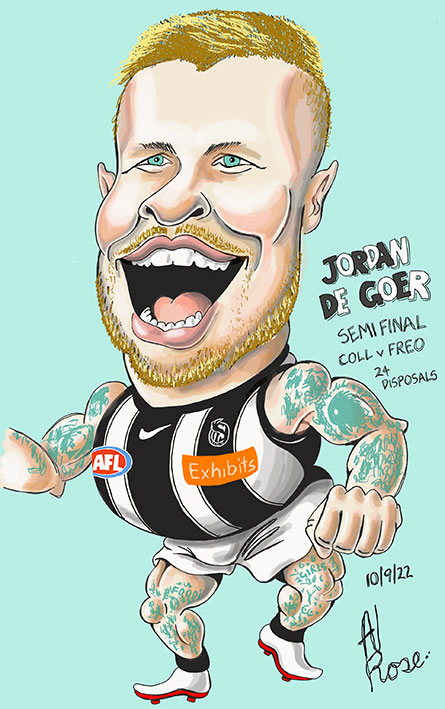 colour caricature AFL Semi Final '22