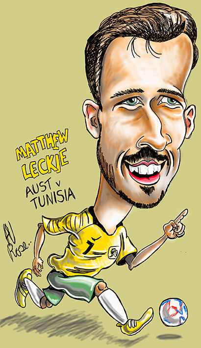 Matthew Leckie colour digital caricature