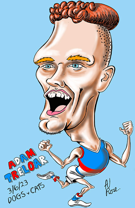 Digital Adam Treloar colour caricature