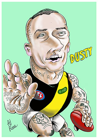 Dusty Martin caricature print