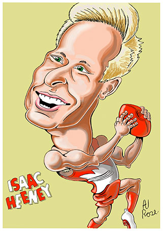 Isaac Heeney caricature print