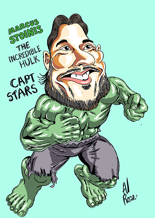 colour caricature Marcus Stoinis